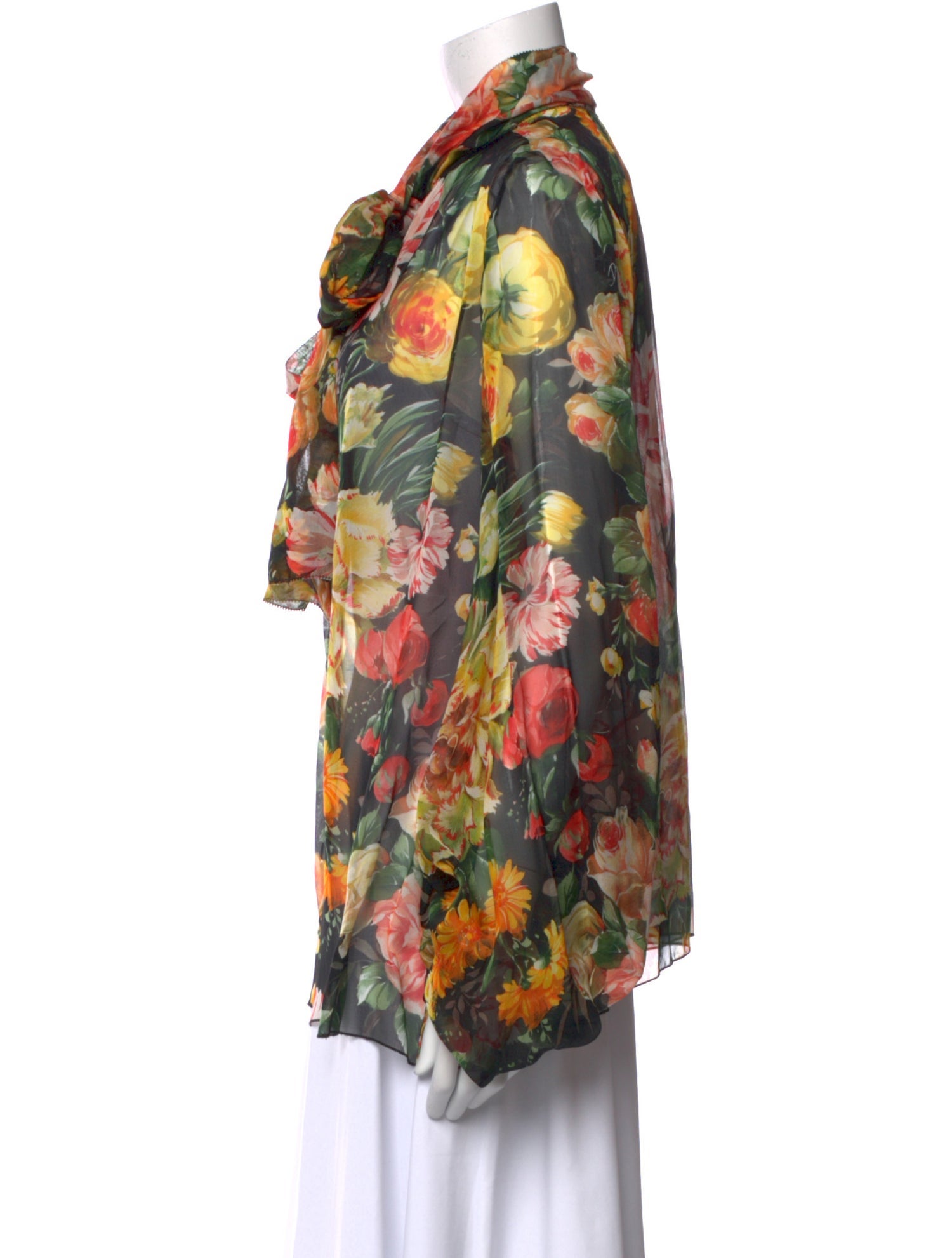 Dolce & Gabbana Silk Floral Print Blouse