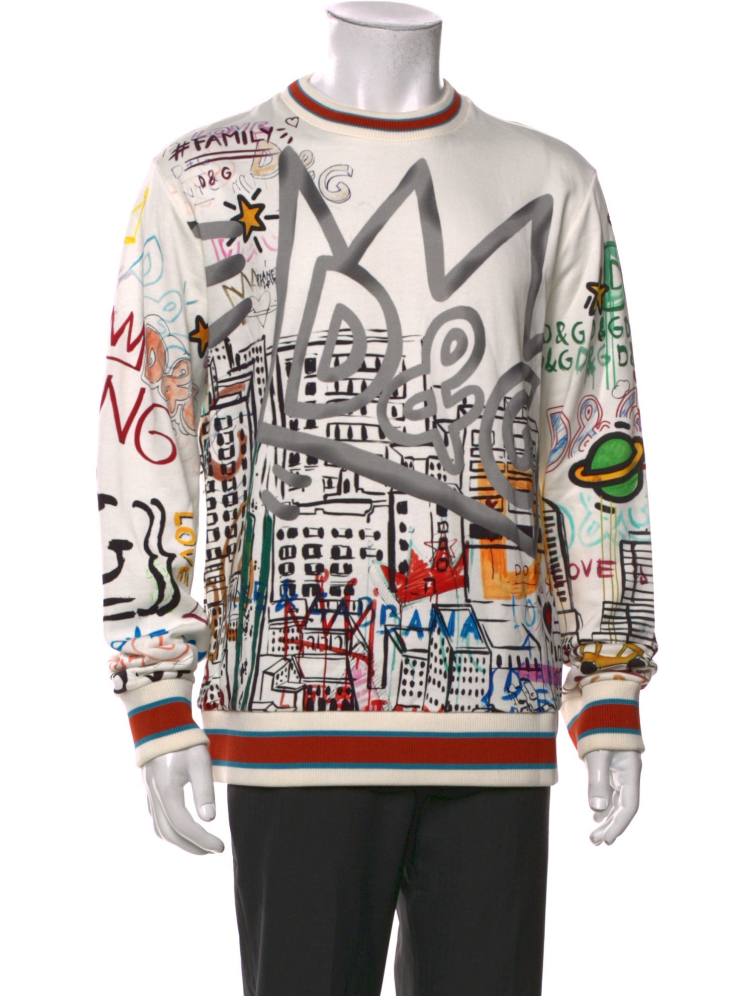 Dolce & Gabbana Printed Crew Neck Sweatshirt