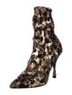 Dolce & Gabbana Sequins Animal Print Sock Boots
