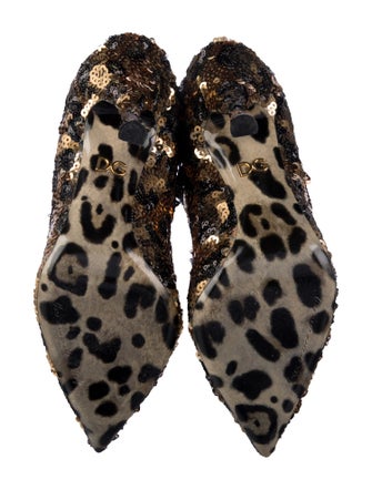 Dolce & Gabbana Sequins Animal Print Sock Boots