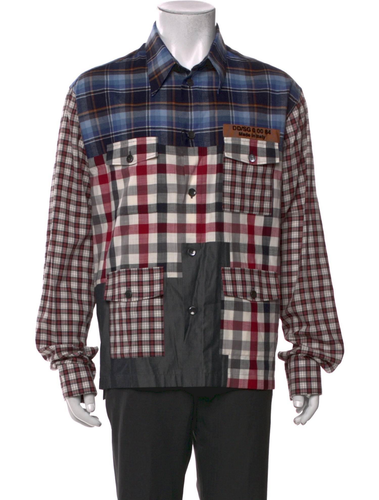 Dolce & Gabbana Plaid Print Long Sleeve Western Shirt w/ Tags