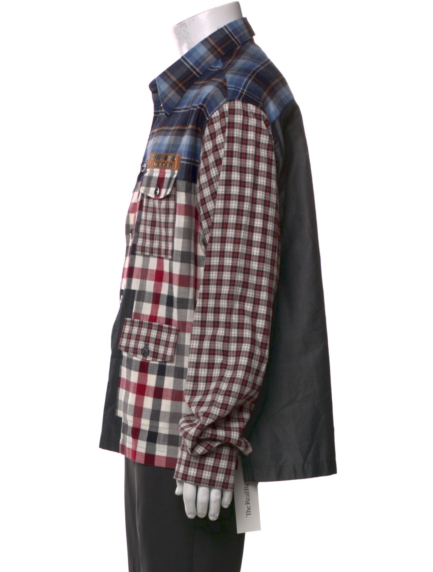 Dolce & Gabbana Plaid Print Long Sleeve Western Shirt w/ Tags