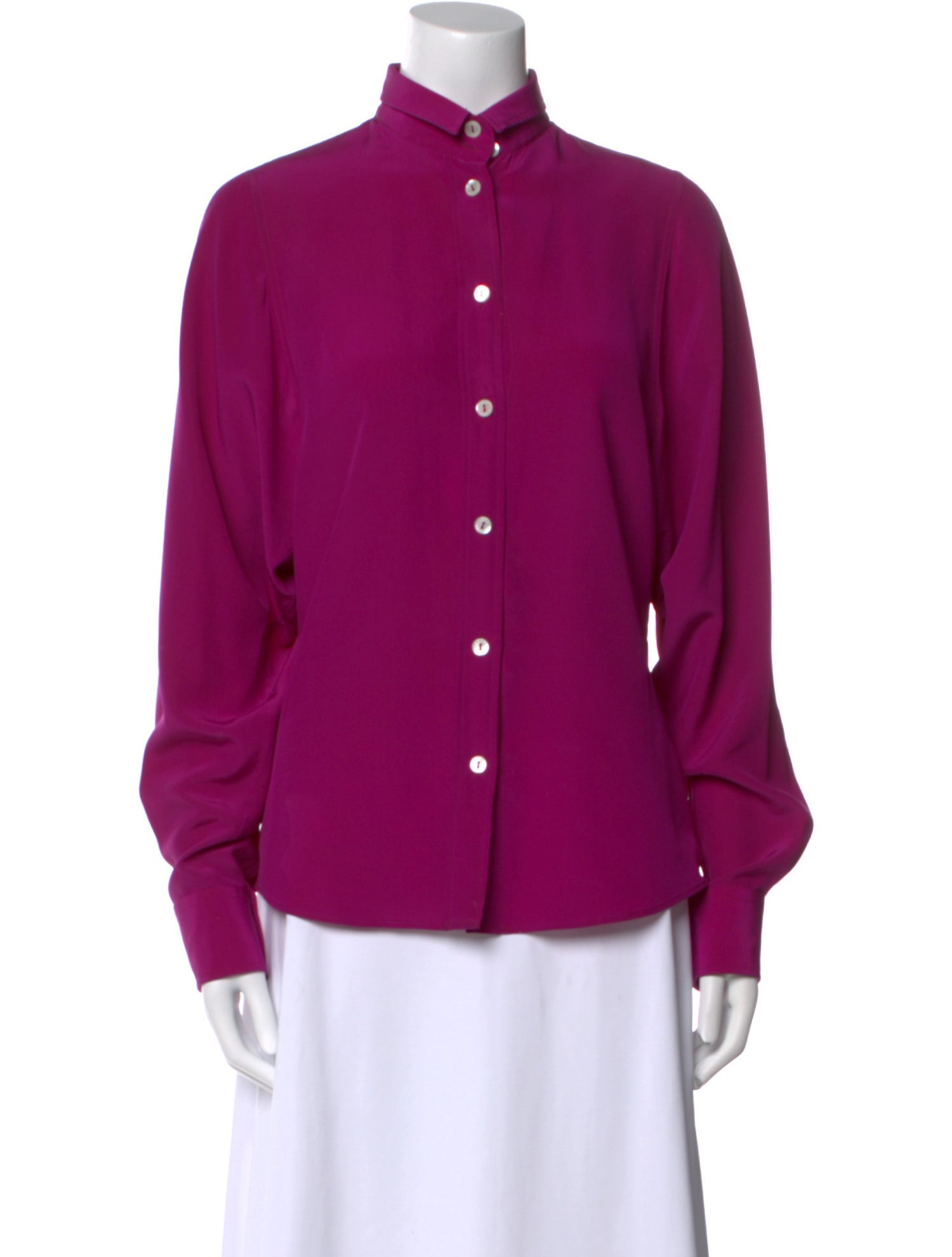 Dolce & Gabbana Mock Neck Long Sleeve Button-Up Top