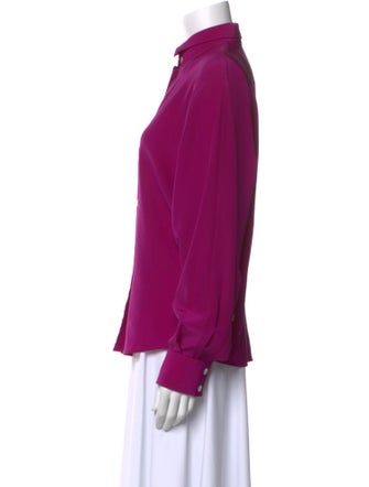 Dolce & Gabbana Mock Neck Long Sleeve Button-Up Top