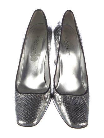 Dolce & Gabbana Embossed Leather Animal Print Pumps