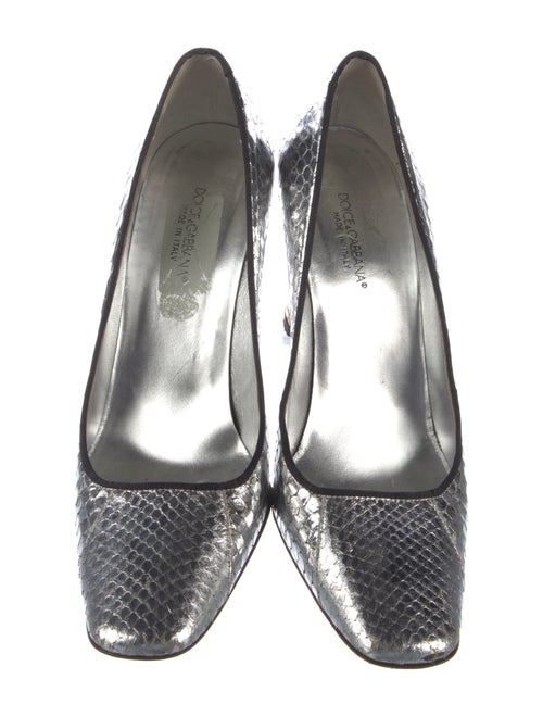 Dolce & Gabbana Embossed Leather Animal Print Pumps