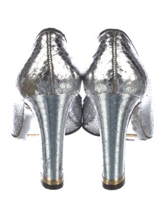 Dolce & Gabbana Embossed Leather Animal Print Pumps