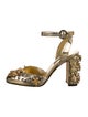 Dolce & Gabbana Leather Crystal Embellishments Slingback Pumps