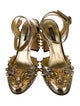Dolce & Gabbana Leather Crystal Embellishments Slingback Pumps