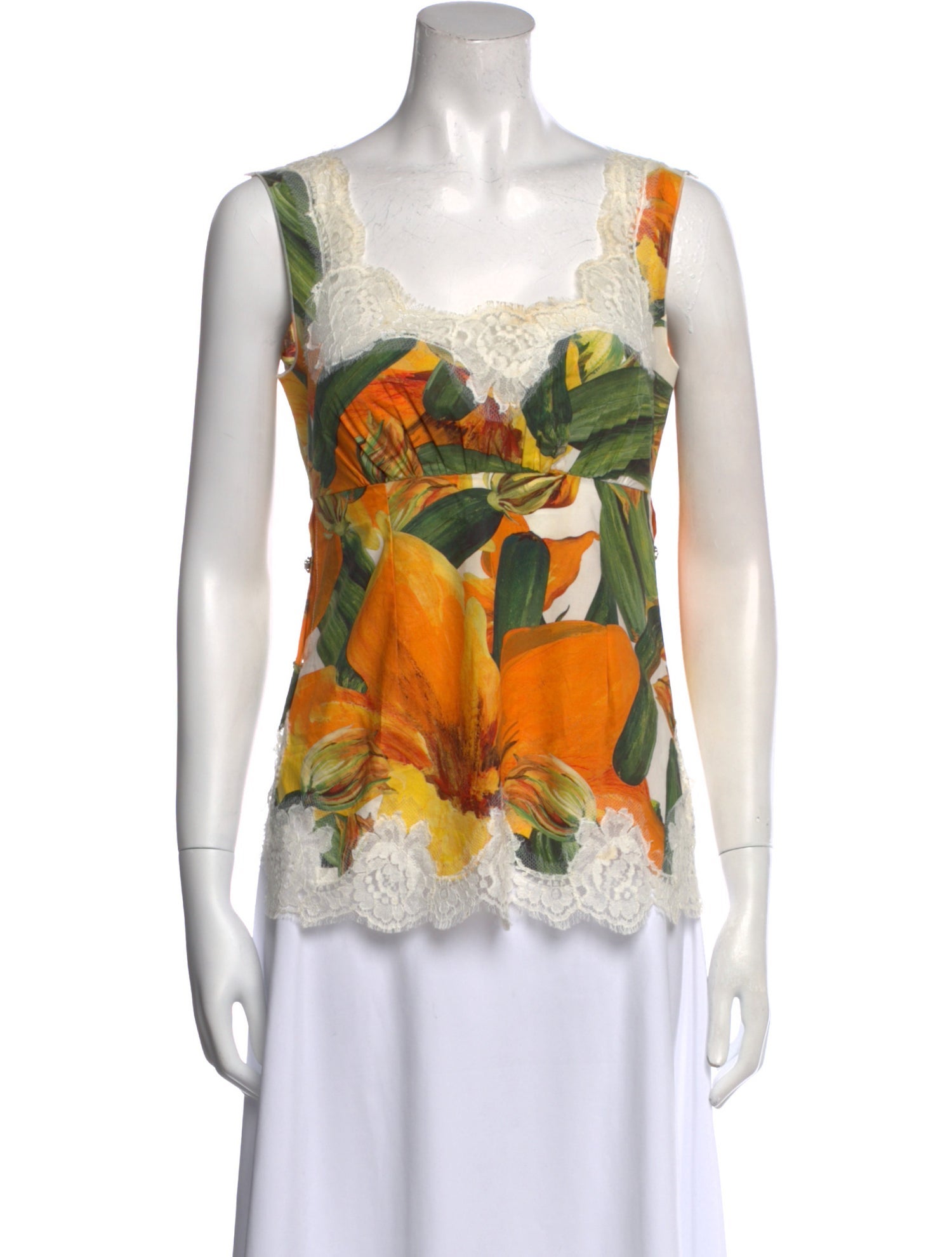 Dolce & Gabbana Floral Print Square Neckline Top