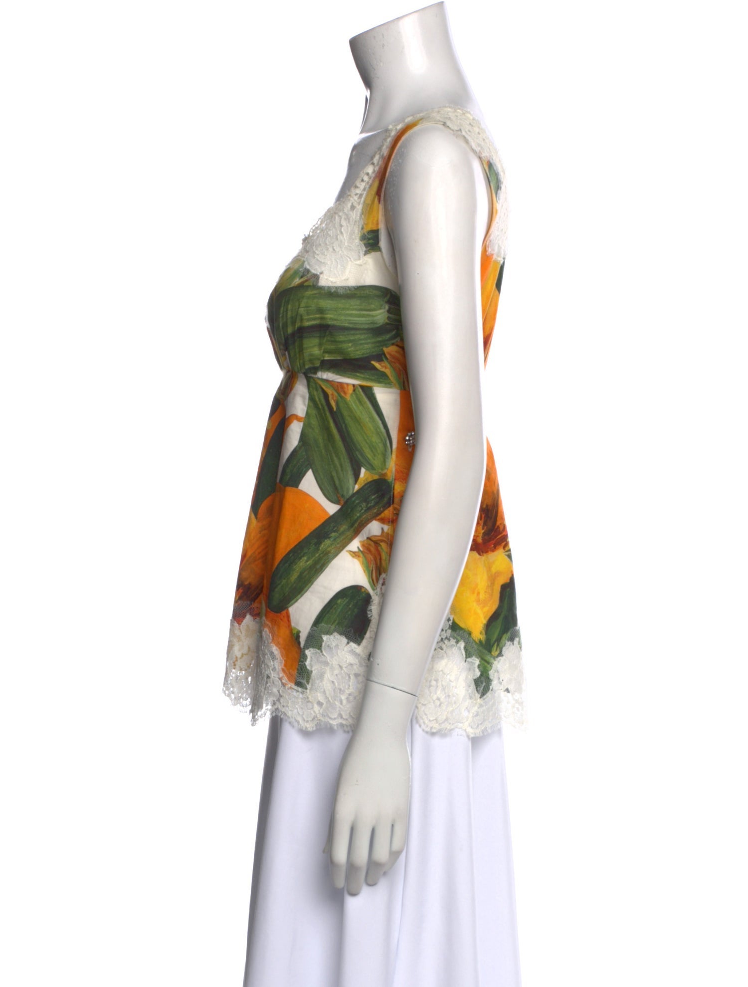 Dolce & Gabbana Floral Print Square Neckline Top