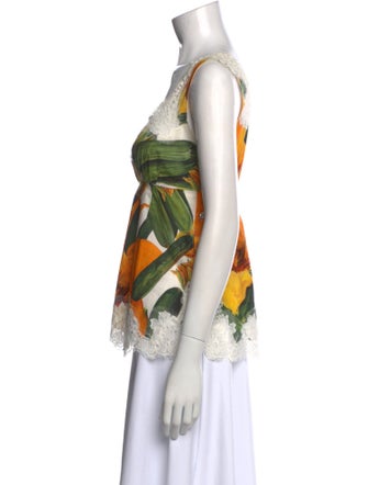 Dolce & Gabbana Floral Print Square Neckline Top