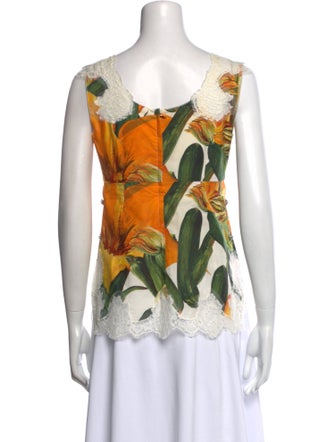 Dolce & Gabbana Floral Print Square Neckline Top