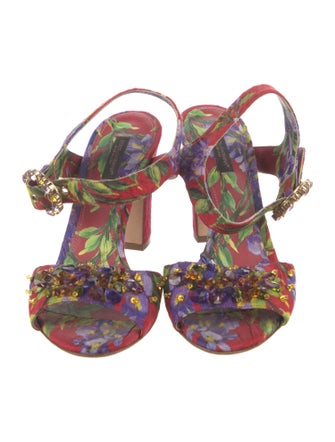 Dolce & Gabbana Floral Print Sandals