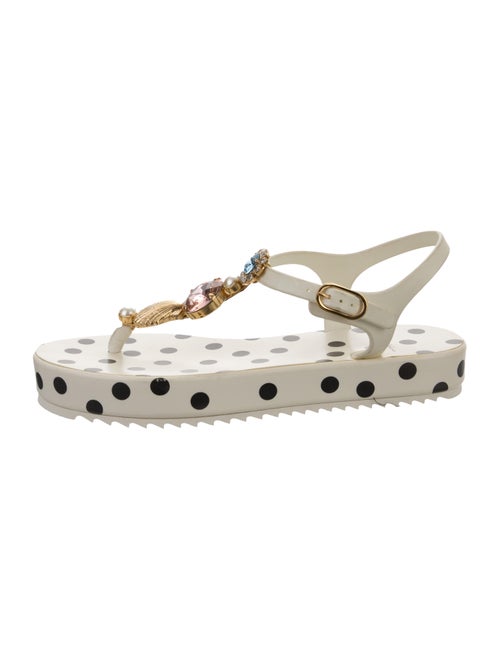 Dolce & Gabbana Rubber Polka Dot Print Sandals