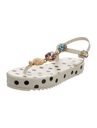 Dolce & Gabbana Rubber Polka Dot Print Sandals