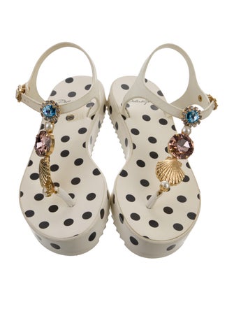 Dolce & Gabbana Rubber Polka Dot Print Sandals