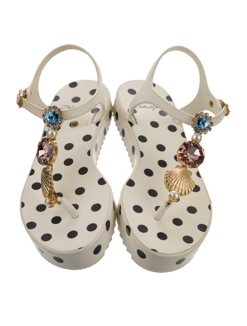 Dolce & Gabbana Rubber Polka Dot Print Sandals