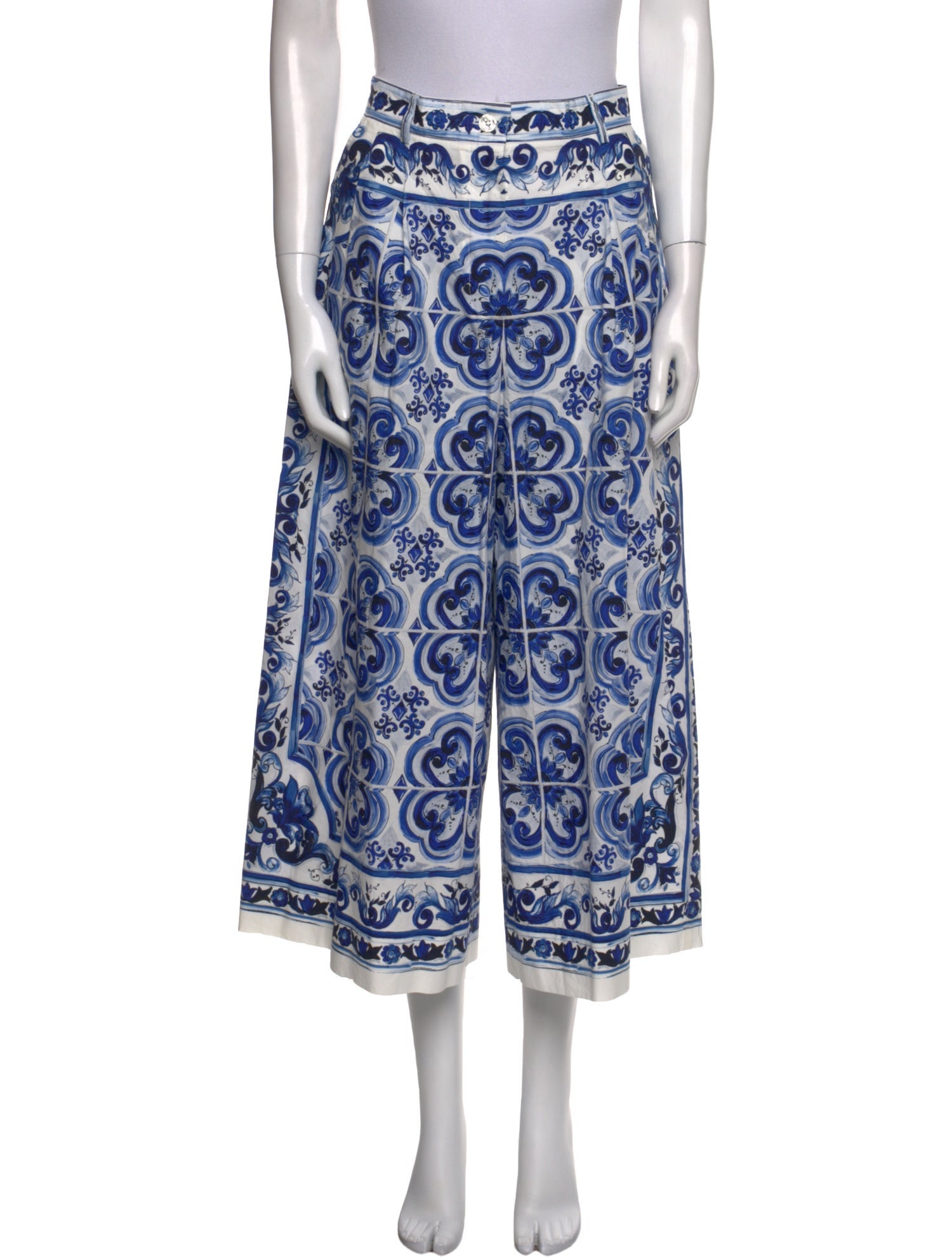 Dolce & Gabbana Printed Wide Leg Pants
