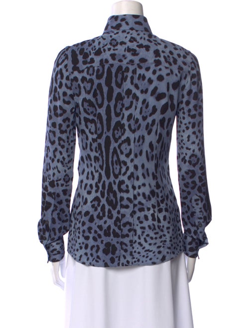 Dolce & Gabbana Silk Animal Print Button-Up Top