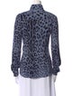 Dolce & Gabbana Silk Animal Print Button-Up Top