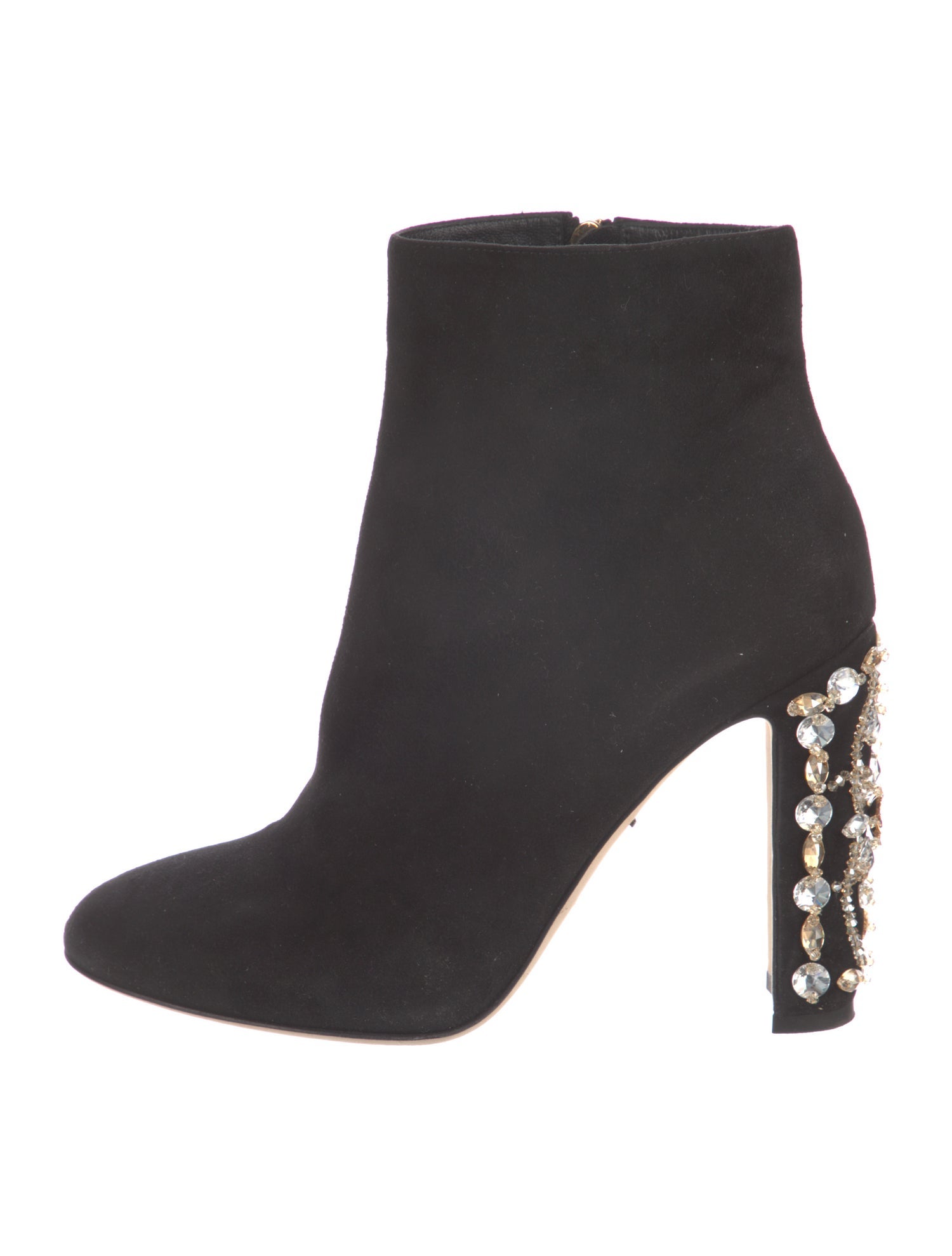 Dolce & Gabbana Suede Crystal Embellishments Boots
