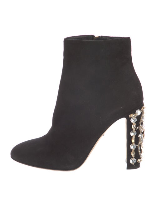 Dolce & Gabbana Suede Crystal Embellishments Boots