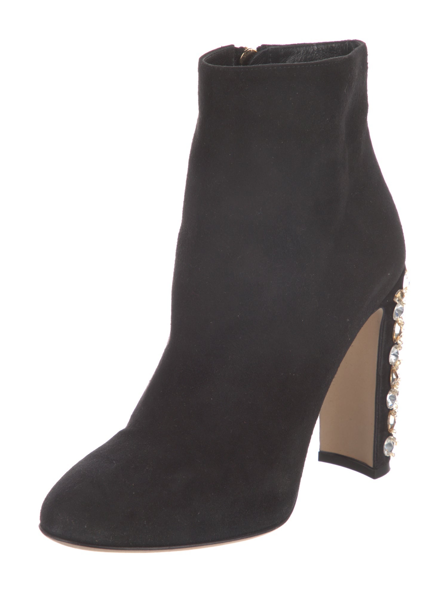 Dolce & Gabbana Suede Crystal Embellishments Boots
