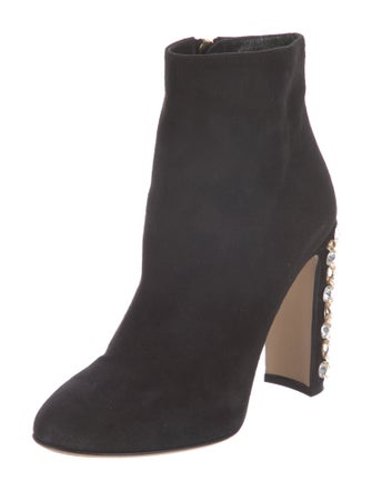 Dolce & Gabbana Suede Crystal Embellishments Boots