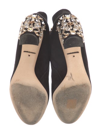 Dolce & Gabbana Suede Crystal Embellishments Boots