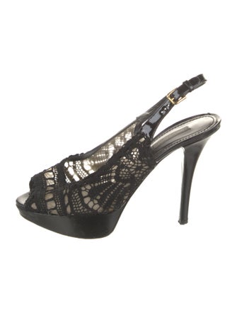 Dolce & Gabbana Lace Lace Trim Embellishment Slingback Pumps