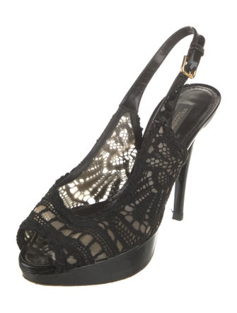 Dolce & Gabbana Lace Lace Trim Embellishment Slingback Pumps
