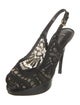Dolce & Gabbana Lace Lace Trim Embellishment Slingback Pumps