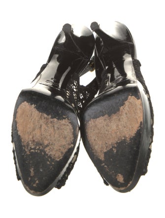 Dolce & Gabbana Lace Lace Trim Embellishment Slingback Pumps