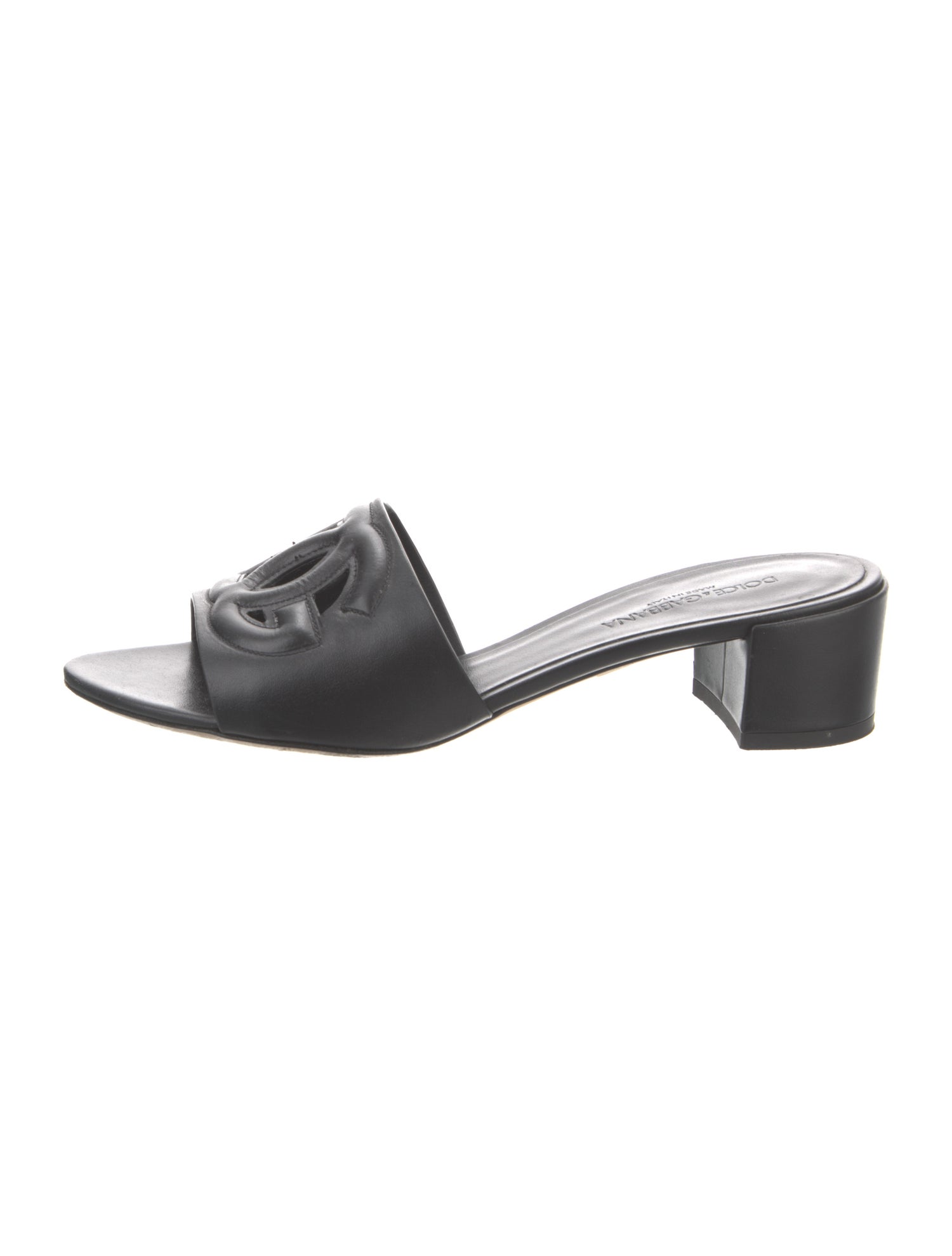 Dolce & Gabbana Leather Cutout Accent Slides