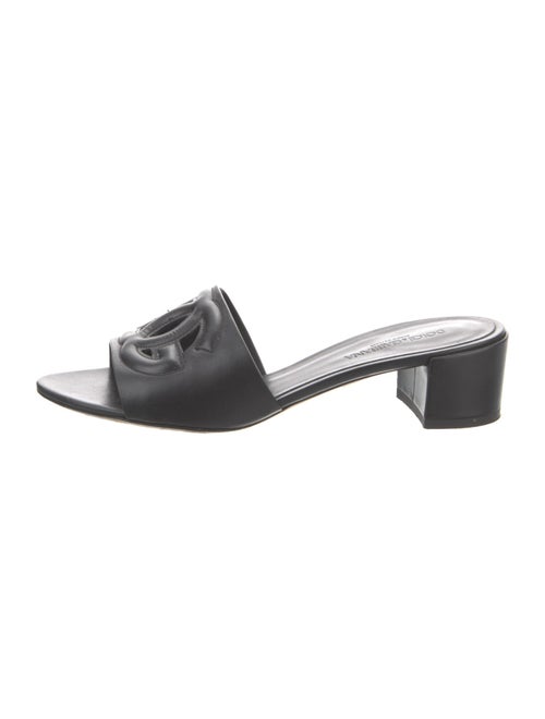 Dolce & Gabbana Leather Cutout Accent Slides