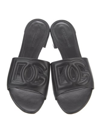Dolce & Gabbana Leather Cutout Accent Slides