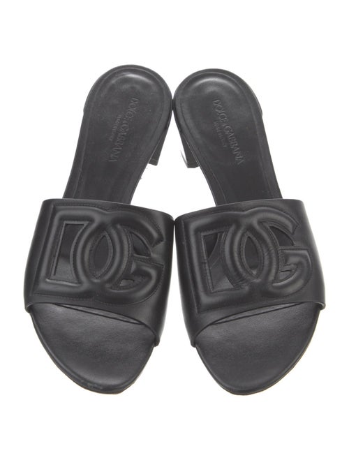 Dolce & Gabbana Leather Cutout Accent Slides