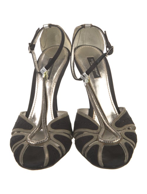 Dolce & Gabbana Satin T-Strap Pumps