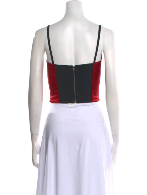 Dolce & Gabbana Silk Square Neckline Crop Top