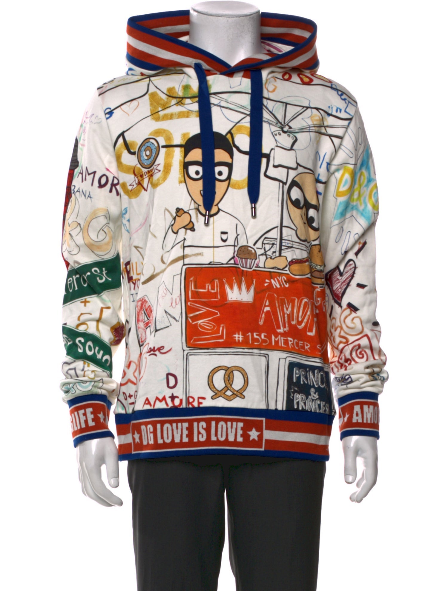 Dolce & Gabbana Printed Crew Neck Hoodie