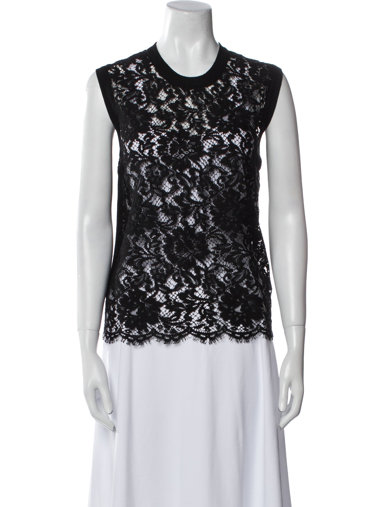 Dolce & Gabbana Virgin Wool Lace Pattern Top