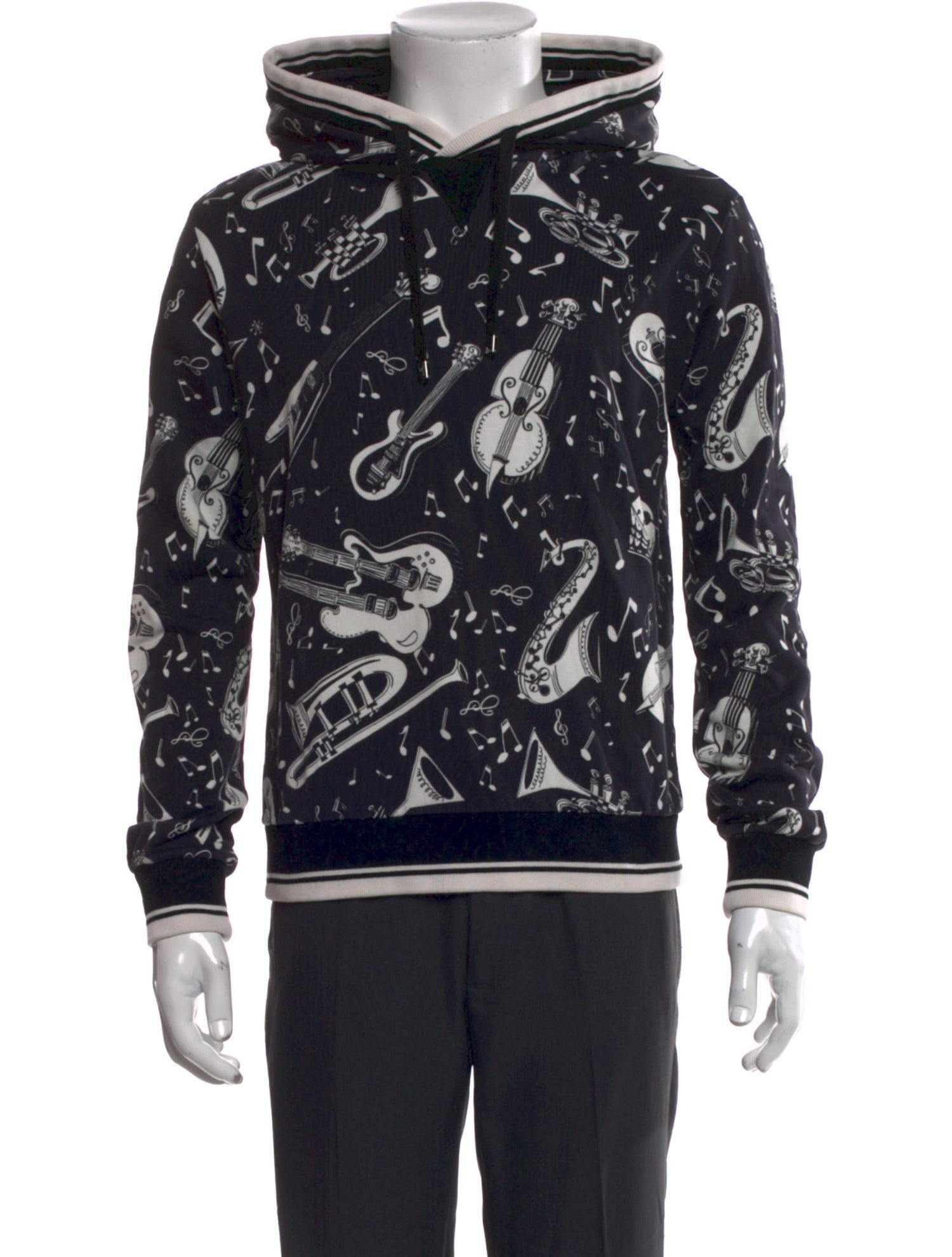 Dolce & Gabbana Printed Crew Neck Hoodie