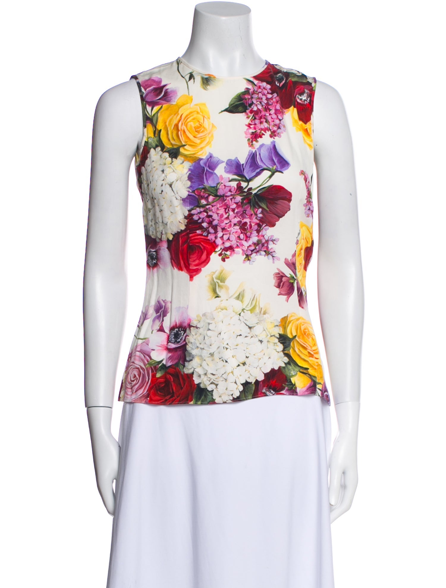 Dolce & Gabbana Silk Floral Print Top