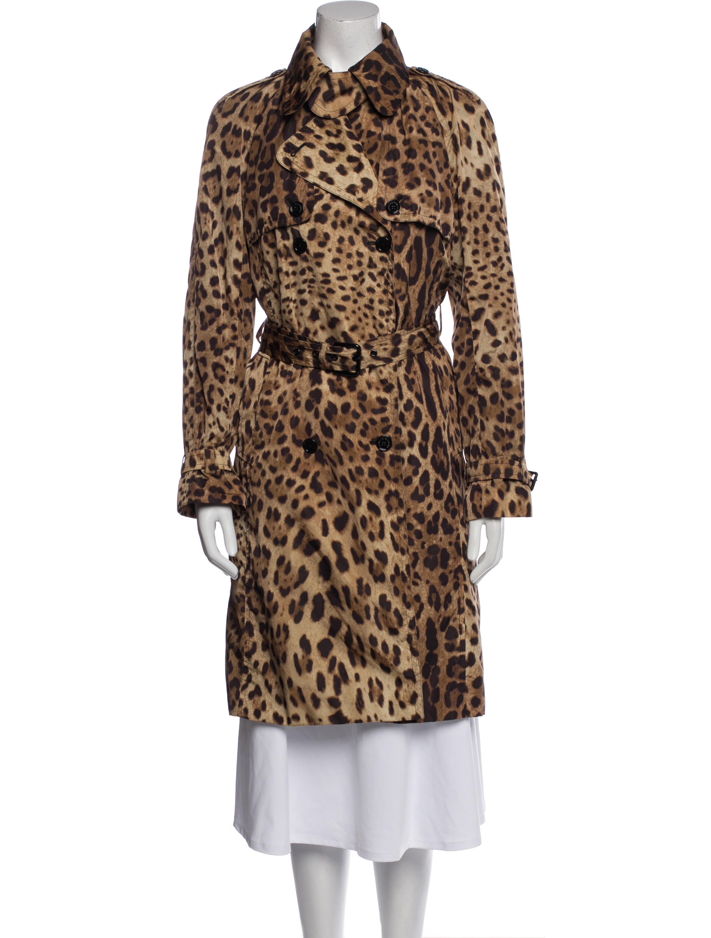 Dolce & Gabbana Animal Print Trench Coat