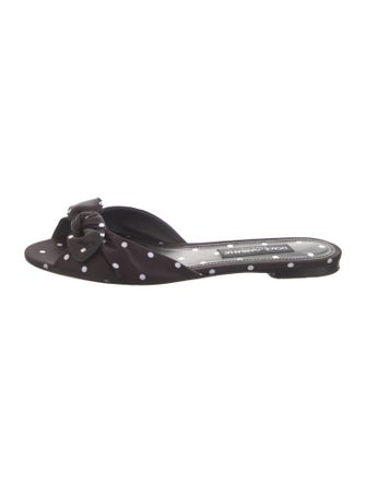 Dolce & Gabbana Satin Polka Dot Print Slides