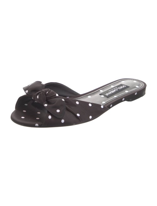 Dolce & Gabbana Satin Polka Dot Print Slides