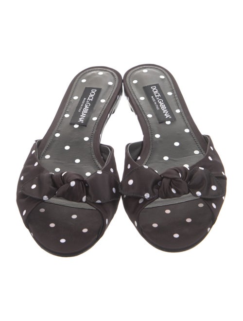 Dolce & Gabbana Satin Polka Dot Print Slides