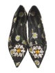 Dolce & Gabbana Floral Print Crystal Embellishments Ballet Flats