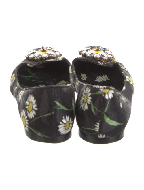 Dolce & Gabbana Floral Print Crystal Embellishments Ballet Flats